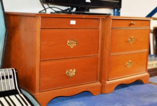 PAIR OF MODERN MAHOGANY 2 DRAWER BEDSIDE CHESTS