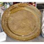 LARGE EASTERN STYLE BRASS TRAY