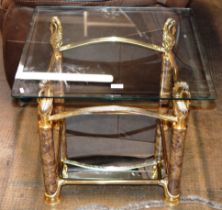 GILT GLASS TOP OCCASIONAL TABLE