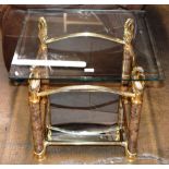 GILT GLASS TOP OCCASIONAL TABLE