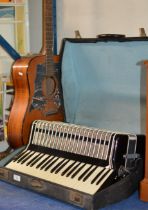VINTAGE ACCORDION AND ACOUSTIC GUITAR