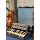 VINTAGE ACCORDION AND ACOUSTIC GUITAR