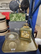 WATERFORD CUT CRYSTAL MANTLE CLOCK, BARONAT OF LONDON MARBLE MANTLE CLOCK BOTH WITH BOXES