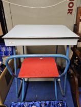 CHILDS DESK AND FOLDING CHAIR