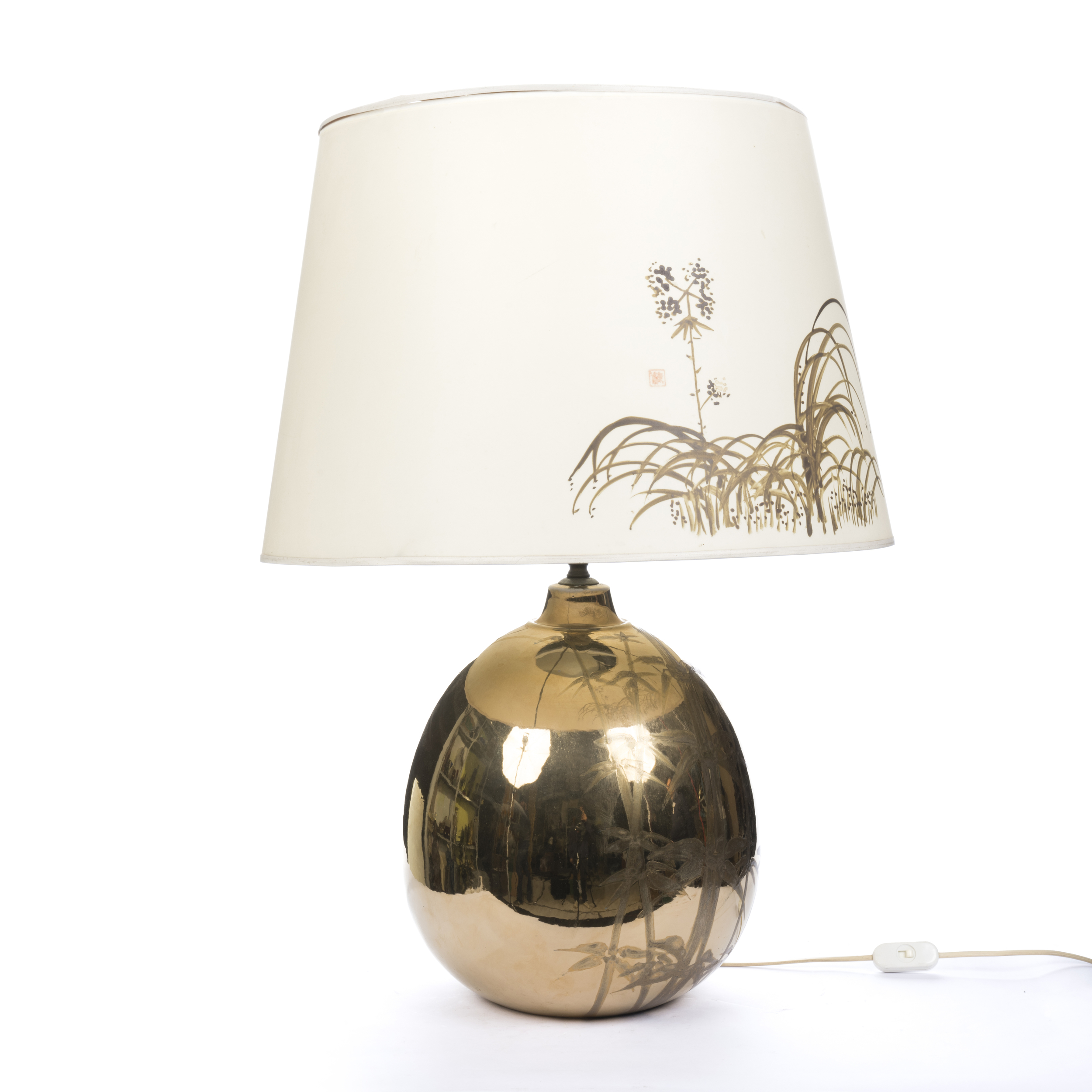 Lampada da tavolo decorata con disegno di bamboo - Image 2 of 4