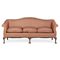 GEORGE III STYLE MAHOGANY HUMP BACK SOFA