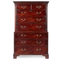 GEORGE III MAHOGANY CHEST-ON-CHEST