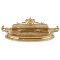 VICTORIAN LACQUERED BRASS INKSTAND