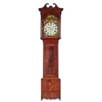 SCOTTISH MAHOGANY PAINTED DIAL LONGCASE CLOCK, BY JAMES SMITH, IRVINE