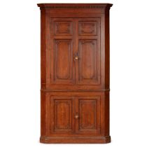 GEORGE III SCUMBLE PAINTED PINE CORNER CABINET