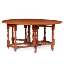 LARGE GEORGIAN STYLE YEW-WOOD GATE-LEG TABLE