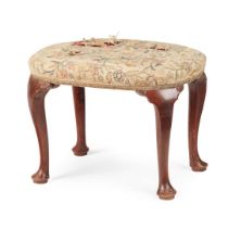 QUEEN ANNE MAHOGANY OVAL FOOTSTOOL