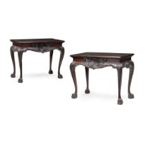 PAIR OF IRISH GEORGE II STYLE MAHOGANY SIDE TABLES