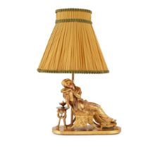 FRENCH GILT BRONZE FIGURAL TABLE LAMP