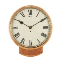 PINE ROUND-DIAL STATION CLOCK