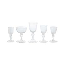 SUITE OF CHINOISERIE ENGRAVED GLASSES