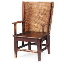 STAINED PINE AND RUSH CHILD'S ORKNEY CHAIR