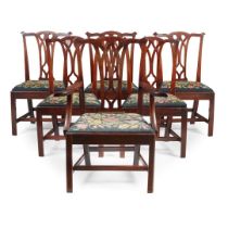 SET OF SIX GEORGE III STYLE MAHOGANY DINING CHAIRS