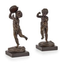 PAIR OF FRENCH BRONZE FIGURES OF PUTTI, AFTER CLODION