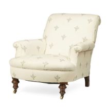 LATE VICTORIAN UPHOLSTERED ARMCHAIR
