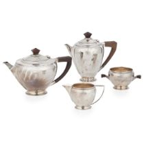 A 1930s Art-Deco matched four-piece tea-service