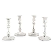 A set of four 1960s candlesticks