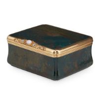 A Continental opal, diamond and bloodstone cigarette box