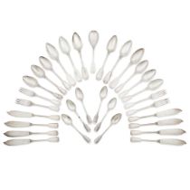 A collection of late 19th-century Continental flatware