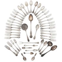 A collection of twenty-two early 20th-century American dessert forks