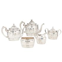 A matched five-piece late 19th-century American tea-service