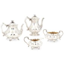 A matched George IV and later four-piece tea-service