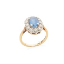 A sapphire and diamond cluster ring