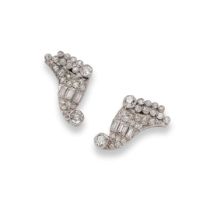 A pair of 1930s diamond earrings