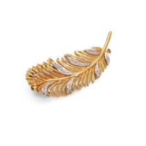 A French diamond feather brooch, 1950s