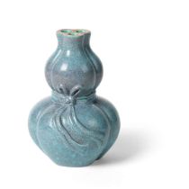 ROBIN'S-EGG-GLAZED GOURD-SHAPED VASE