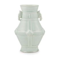 CELADON-GLAZED HANDLED VASE