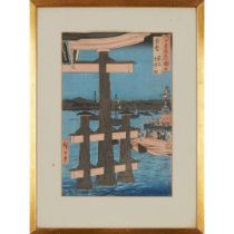 [FROM THE COLLECTION OF BENJAMIN EVERETT GILL] GROUP OF EIGHT JAPANESE WOODBLOCK PRINTS