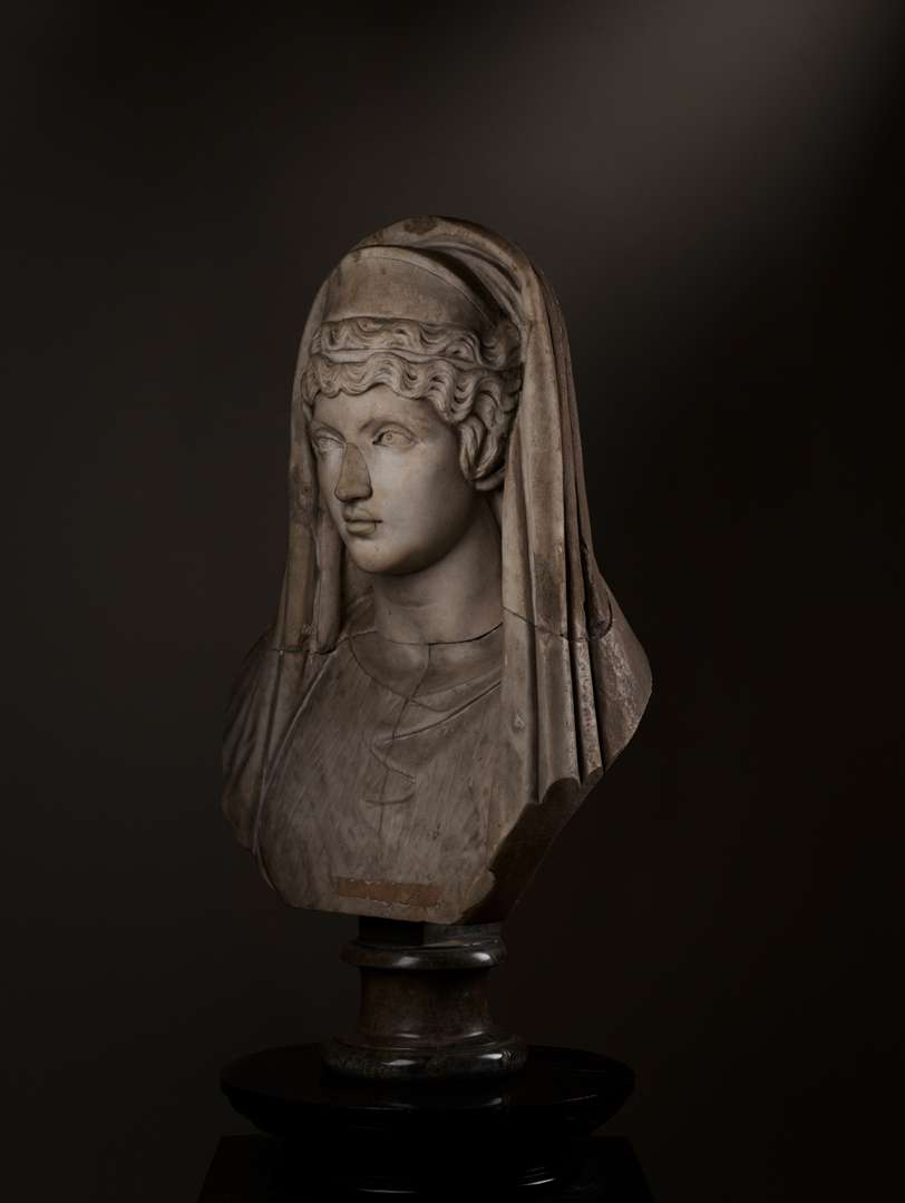 ROMAN MONUMENTAL MARBLE PORTRAIT HEAD OF FAUSTINA THE ELDER - Image 5 of 11