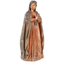 FLEMISH CARVED AND POLYCHROME PAINTED FIGURE OF MARY MAGDALENE