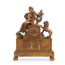 CHARLES X GILT BRONZE MANTEL CLOCK