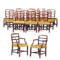 COMPOSITE SET OF FOURTEEN SCOTTISH GEORGE III MAHOGANY DINING CHAIRS