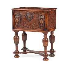 JACOBEAN OAK CHEST ON STAND