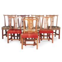 ASSEMBLED SET OF NINE GEORGE III DINING CHAIRS