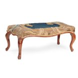 VICTORIAN TAPESTRY UPHOLSTERED FOOTSTOOL