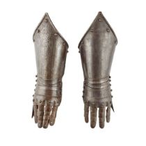 PAIR OF ETCHED FINGERED GAUNTLETS