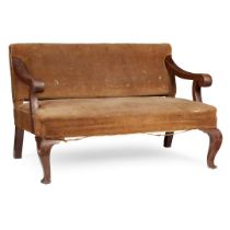 GEORGE II STYLE OAK FRAMED SETTEE