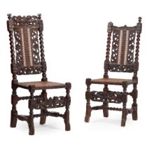 PAIR OF WILLIAM AND MARY WALNUT SIDE CHAIRS