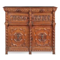 LOW COUNTRIES CARVED OAK CUPBOARD