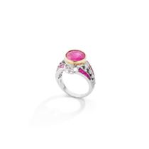 A ruby and diamond dress ring