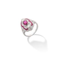 A ruby and diamond dress ring